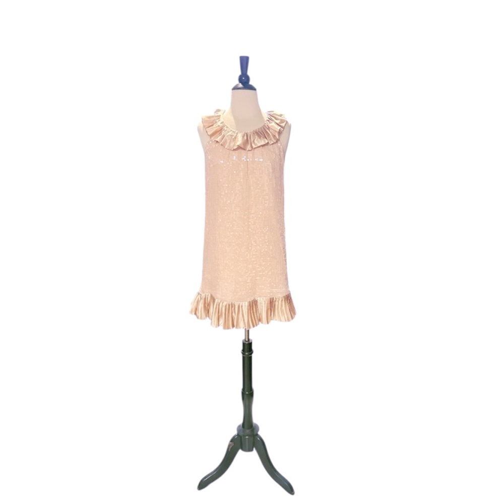Betsey Johnson VTG Sequin Ruffle Trapeze Dress Size‎ 2